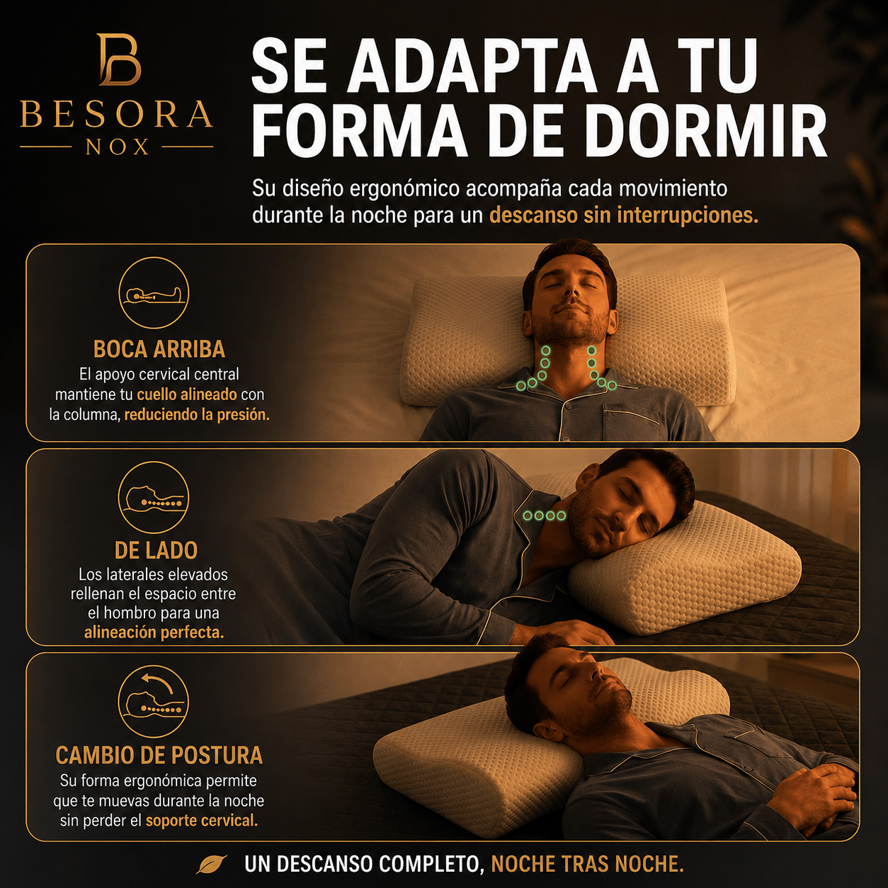 PACK ALMOHADA ERGONÓMICA  CERVICAL+FUNDA GRATIS