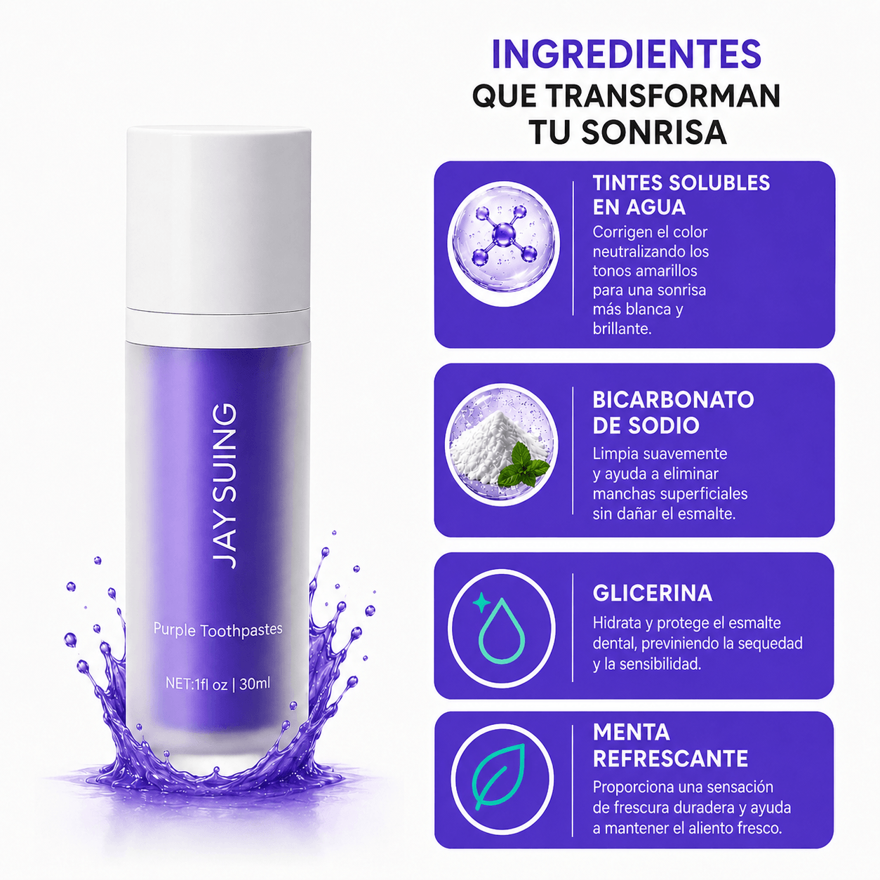 Purple Toothpaste V34 | Blanqueador Dental Corrector de Color