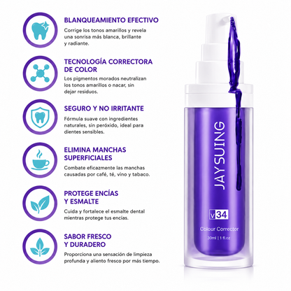 Purple Toothpaste V34 | Blanqueador Dental Corrector de Color