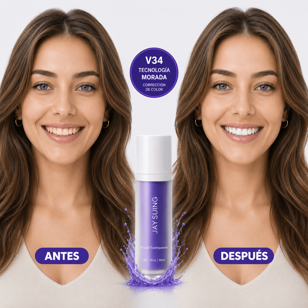 Purple Toothpaste V34 | Blanqueador Dental Corrector de Color